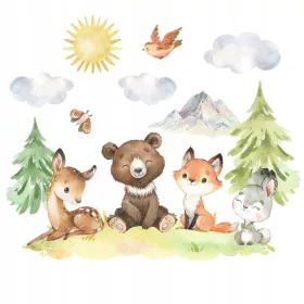 Autocolante Wally Fox XL de pădure, 2 foi