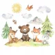 Autocolante Wally Fox XL de pădure, 2 foi