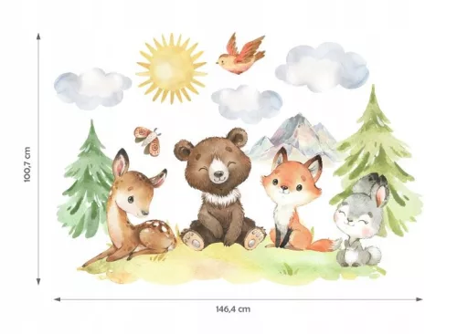 Autocolante Wally Fox XL de pădure, 2 foi