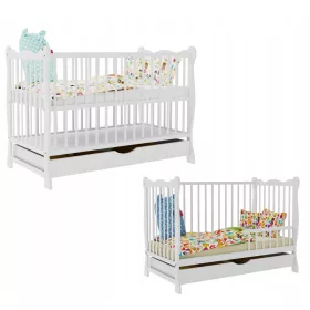  Pat din lemn SKLEPBABY ZUZIA SERTAR ALB 60 x 120 cm alb