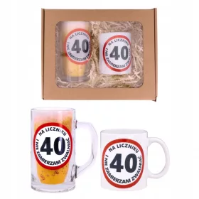    Set de halba de bere si cadou de cana pentru aniversarea 18-99 tip sotul DESIGNS