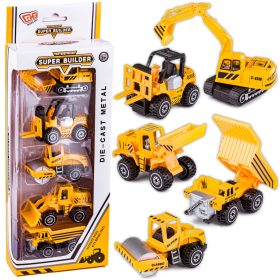    SAMOCHODZIKI DLA DZIECI Maszyny Budowlane Metalowe Resoraki Autka 5 Sztuk