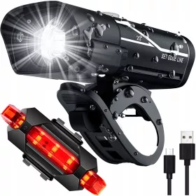    Iluminare bicicletă Alogy Lampă pentru bicicletă față și spate 400 lm USB