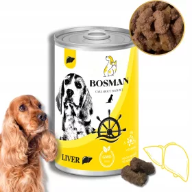    BOSMAN hrana umeda conservata pentru caini de toate rasele CU FICAT 12x1240 g