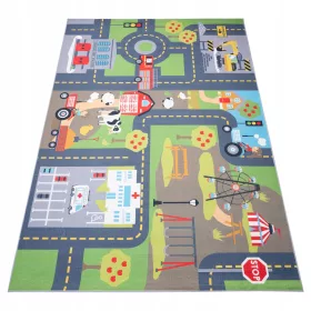    Covor Joaca 120x170 Imprimat Anti-Alunecare Copii Colorat La modă