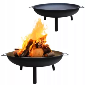    FOGAR DE GRADINA MILANO 60 CM PENTRU GRIL FOCUL DE TARA CAZAN OTEL NEGRU