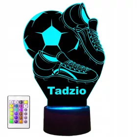    Lampă de noapte de birou LED FOOTBALL FOOTBALL PLAYER CORK 3D R14 + GRAVURA NUMELE