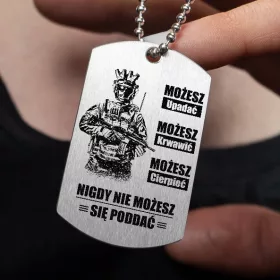    Etichetă motivațională militară din titan cu GRAVURA GRATUITĂ
