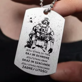    Etichetă militară de titan fără milă, cu GRAVURA GRATUITĂ