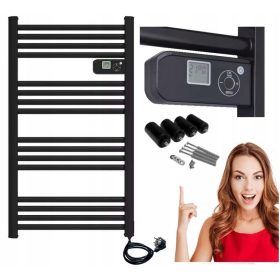    RADIATOR ELECTRIC DE BAIE RADIATOR NEGRU 500W LCD ECOTERMOSTAT