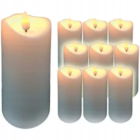   Set 10 Lumânări LED Wax de 15cm Înălțime - Ideal Pentru Casă și Grădină