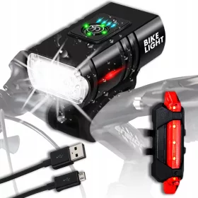    Iluminare bicicletă Retoo Lumină led pentru bicicletă față 1600 lumeni puternică + baterie spate 1600 lm