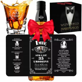    ETICHETĂ CU FOTO + CADOU DE ANIVERSARE BĂIAȚI DE STICLĂ DE WHISKY 0,7L Y4