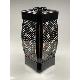  GLAMOUR RATTAN BLACK GRIT LANTERN