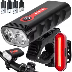    Iluminare biciclete Rebel SET USB SPATE + FRONT 800 lm baterie