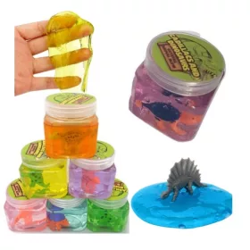  Masă de gel într-o cutie cu o figură de dinozaur