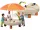  Cutie de nisip cu umbrelă Set de șantier Masă de apă Little Tikes