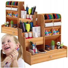    ORGANIZATOR BIROUL DIN LEMN SUPPORT PIX COMPARTIMENTE RECIPIENT