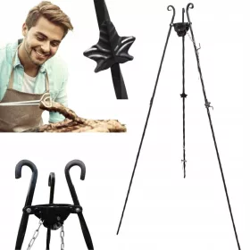  GRĂTAR DE GRADINA TREPIED GRATAR FORJAT INOX 80 CM
