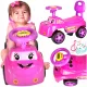 PUSH RIVER PENTRU COPII CU SUNET MAȘINĂ CU corn ROZ + Autocolante Classic EcoKidWood 1 buc.