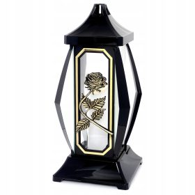    Lumanare artistica argintie inalta de 40 cm cu motiv de trandafiri