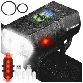    Set de iluminat pentru biciclete Trizand 4T6 + CABLE USB-A la micro USB CABLU 1m alb