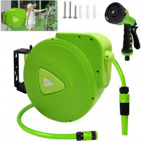    Aufun garden Tambur automat pentru furtun, racord 3/4", pivotant, 30 m
