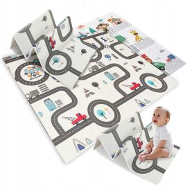    Covoraș de spumă mare, față-verso, pliabil, educațional pentru copii, XPE, 180x200 cm