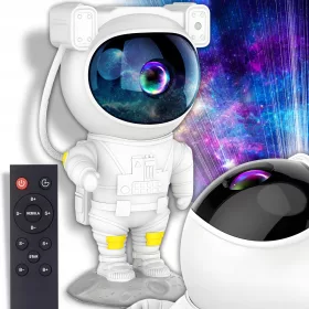    Lampă pentru proiector Gockowiak albă + TELECOMANDĂ MIK-STAR pentru proiectorul cu stele LED Astronaut