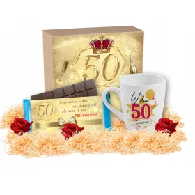   Cadou dulce CANĂ CADOU DE URĂRI pentru a 50-a aniversare pentru o femeie, soție, mamă