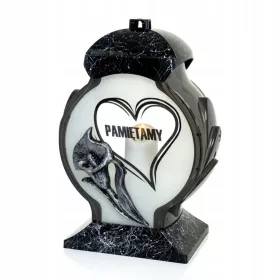   Lumânare Comemorativă Eleganță Neagră "PAMIĘTAMY" cu Design Modern