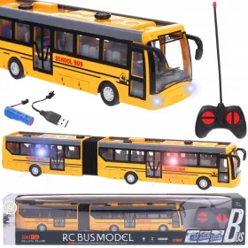    Autobuz școlar orășenesc articulat RC cu telecomandă jucărie mașină galbenă