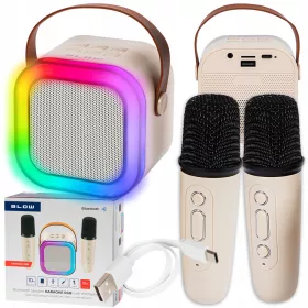    BLUETOOTH PORTATĂ BLUETOOTH KARAOKE RGB 2 MICROFONE USB SD MINI JACK + MANUAL DE UTILIZARE BLOW