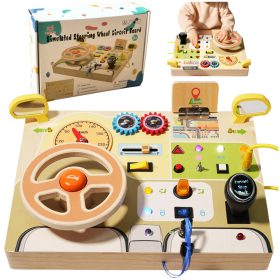    PLACA DE MANIPULARE DIN LEMN PANOU SENZORIAL COMUTATOR CONTROLLER LED