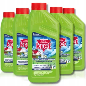    KRET BIO Gel pentru țevi Sedimente de păr Grăsimi Sprijină funcționarea foselor septice 6x500g