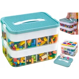    BLOCURI CUTIE DE JUCĂRIE CONTAINER TERRIBIL CU 2 SRATURI ORGANIZATOR LEGO
