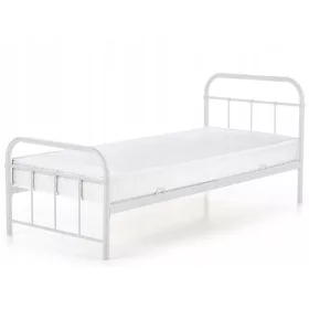  Pat de o persoană Halmar Linda metalic 90x200 alb