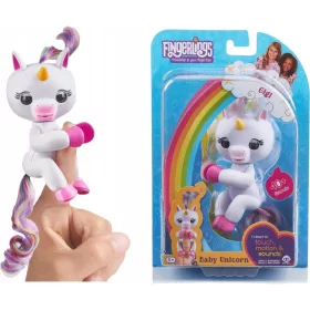    FINGERLINGS - UNICORN INTERACTIV PENTRU DEGET - UNICORN Gigi WowWee alb
