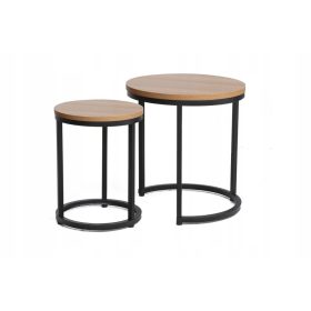    Masuta de cafea Signal HOLADC, rotunda, 45 x 45 x 48 cm, stejar natural