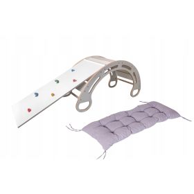    Set Lila Baby, balansoar 100 cm + tobogan de catarare + perna gri 100 cm
