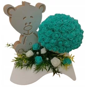 Aranjament Funerar cu Ursuleț Personalizabil pentru Cimitir