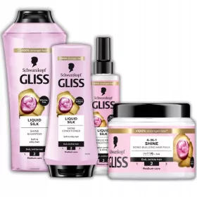    Balsam Masca Sampon Liquid Silk Gliss pentru par tern si fragil