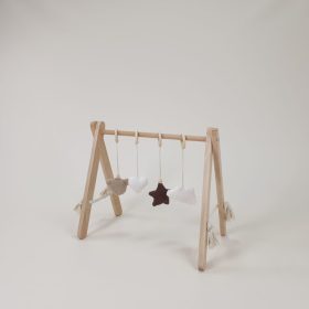  Stand educativ din lemn Baby Gym cu pandantive de pluș