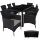  Set mobilier de gradina TecTake Almansa technorattan, negru, 18 buc.