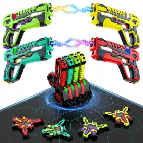  PISTOL LASER PENTRU COPII SET DE ETICHETE LASER × 4