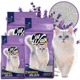    Așternut pentru pisici bentonită 25L LAVENDER CatWalk LAVENER aglomerare 25L