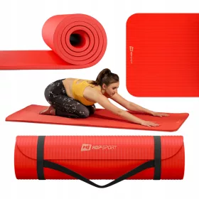  Covoraș de exerciții Hop-Sport 190 cm x 60 cm roșu