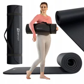 Covoraș de exerciții Hop-Sport 190 cm x 60 cm negru