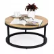  Masuta de cafea ModernHome 1955 rotunda 60 x 60 x 31,5 cm nuante de bej