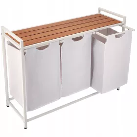  Coș de rufe de sine stătător Jumi 114l, alb